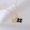 Pendant Necklaces Fashion Shiny Zircons Lucky Four-leaf Clover Necklace For Women Color Choker Fine Jewelry Gift