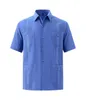 Haftowa koszulka z krótkim rękawem męskim koszule męskie guayabera - Letnia must haftowana tkanina premium wydychana wygodna 230613