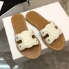 sandles for women designer sandal slides triomphe sandals gold brown mule sliders calfskin flat slide sandal mules flip flops sandale leather pantoufle sandalen shoe