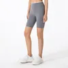 lu Hoch taillierte, enge Yoga-Shorts für Damen, Pfirsichfarben, Hüftlift, Laufen, Radsporthose, nackte Farbkontrast-Fitnesshose, 5 Punkte