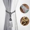 Curtain Poles 1Pc Tassel Tieback Rope Window Accessories Crystal Beaded Decorative Gold Cord for Curtains Buckle Room 230613