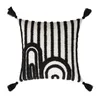 Housses de chaise Noir Blanc Housse de coussin 45x45cm 30x50cm Taie d'oreiller Tufté Soleil Cercle pour la décoration de la maison Salon Chambre Canapé 230613