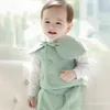 Set di abbigliamento Set per bambini primaverili Baby Boy Girl Gentleman Suit Ragazzi Green Festival Abiti per feste di compleanno Abito da boutique 230617