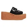 Hausschuhe 2023 Luxus-Designer-Sandalen Damen-Hausschuhe Woody Flat Mules Plattform besticktes Leinen High Heel Sandale Espadrille Wedge Slider berühmter Pool S J230614