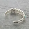 Bangle Tibetan Silver Color Women With Natural Stone