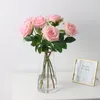 Decorative Flowers Artificial Moisturizing Texture Rose Latex Simulation Flower Wedding Living Room Dining Table TV Cabinet Decor Fake Roses