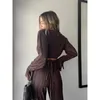 Women's Swimwear Kaftans For Women Summer Wear Beach Outfit Bathroom Exits Long Sleeve 2023 Pleated Legged Pants Two Piece Sexy Feeling