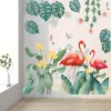 Palm Bladeren Flamingo Muurstickers Home Decor Woonkamer Tropisch Regenwoud Plant Muurschildering Decals Meisjes Slaapkamer Behang Muraux