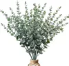 Fleurs séchées 15 pièces feuille d'eucalyptus artificielle verdure avec pour la décoration de mariage de fête à la maison en plein air fleurs bricolage décor mural