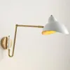 Lampa ścienna Proste nowoczesne składane światła długie ramię regulowane aluminiowe lampy kinkiety do sypialni