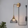 Wall Lamp Modern Glass Vintage Aisle Mirror Front Bedroom Bedside Cafe Restaurant Light Switch Plug Sconce Lighting Home Blue