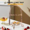 Ferramentas de cozimento Suporte para bolo de metal Dupla camada em forma de arco Fruta dourada Sobremesa Decoração de festa de aniversário Cupcake dourado