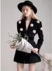 Vrouwen Pakken 2023 Mode Nva Vrouwen Casual V-hals Lange Mouwen Knoppen Rose Riem Blazer Elegante Dame Chic party Club Kleding