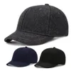 Bonés de bola 5 cm aba curta boné de beisebol masculino de lã inverno retrô quente rígido top 6 painéis snapback para homens casuais chapéus de pai de osso ajustáveis