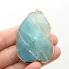 Colares com pingente 2023 Natural Gem Stone Irregular Amazonite Charms Para fazer jóias DIY Crafts Colar Acessórios Tamanho 35x53mm