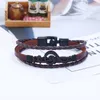 Link Bracelets Hippie Punk Vintage Charm Cuff Fashion Music Note Braided Leather Chain Buckle Bangle Wrap Wristbands Handmade Jewelry