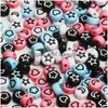 Charms Mixed Pattern Acrylic Beads Flat Round Loose Spacer For Needlework Diy Jewelry Making Bracelet Necklace Accessories Drop Deliv Smtkt