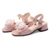 Sandaler Fashion Summer Patent Leather Childrens Bowtie Pearl Shoes Sandaler Girls Beach Shoes 3 4 5 6 7 8 9 10 11 12 13 Years 230613