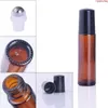 (300 st/parti) 10 ml mini påfyllningsbar medicin flaska reseoljeflaskor tom metall roll-on parfym flaconshipping uvcff