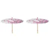 Umbrellas 2X Art Umbrella Chinese Silk Cloth Classical Style Decorative Oil Paper Painted Parasol