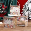 Embrulho para presente 5 unidades Caixa de presente de Natal transparente Pastelaria Sacos de presente PVC Transparente Caixa de biscoito doce 230614