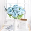 Decorative Flowers Large Bunch Of Silk Simulation White Peony Wedding Arrangement High Quality Home Luxury Bouquet