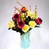 Fleurs décoratives 12 Têtes Mix Couleur Artificielle Pivoine Soie Rose Faux Flores Fleur De Mariage DIY Maison Garden Party Décoration De Table
