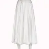 Skirts White Satin Low Waist A Line Ball Gown Long Womens French Romantic Elegant Fashion Streetwear Holiday Outfits