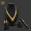 Zestawy biżuterii ślubnej Aniid Indian Biżuteria Zestawy 24K Dubai Gold Splated Wedding Naszyjnik i kolczyki Ślubne Jewelleri Etiopia Nigerian Set for Women 230613