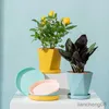 Plantenbakken Potten Nieuwe Creatieve Scandinavische Stijl Bloempot Plastic Potten Balkon Groene Bloempot Hexagon Woondecoratie Plant Pot R230614