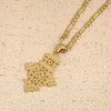 Naszyjniki wisiorek Afryka Złoty naszyjnik 5.6 cm Etiopski koptyjski krzyż Kolor Afrykańskie Wesele Etiopie Biżuteria