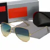 High Quality Ray Men Women Sunglasses Vintage Pilot Brand Sun Glasses Band Uv400 Bans Ben with Box and Case 3025698y