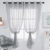 Tenda Super Soft Bianco Nero Tulle Tende Modern Tinta unita Cucina Camera da letto Tende Drappo Voile per la decorazione del soggiorno di casa