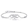 S925 Silver Bracelet Double Heart 8-character Heart Bracelet Infinity Brace