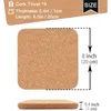 Table Mats High Density Thick Square Cork Pad For Dishes 8 Inch Heat Resistant