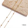 Pärlkedjor för DIY -halsbandsarmband 1 meter/PC -smycken Tillbehörssatser 18K Guld pläterade för vuxna material Tillbehör Fyndkomponenter