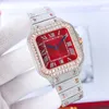 Handmade Diamond Watch Mens Automatic Mechanical 8215 Mouvement Mouvements Sapphire 40 mm avec bracelet en acier en diamant Lady Wristwarchs Montre de Luxe