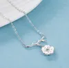 Pendanthalsband SMJEL Fashion Romantic Cherry Blossoms Choker Pendants for Women Flower Necklace SYXL078