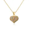 Klassisk design Kvinnor Style Micro Pave Heart Necklace Jewelry for Gift