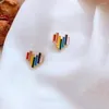 Backs Earrings Non Pierced Colorful Enamel Heart Clips For Women Black Geometric Round Earcuffs Triangle Jewelry Aretes Para Mujer