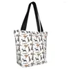 Einkaufstaschen The Whippet Grocery Bedruckte Canvas Shopper Tote Umhängetasche Große Kapazität Langlebige Handtasche mit Windhund und Windhund