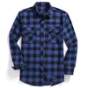 Mens Casual Shirts Men Plaid flanellskjorta LongSleeved Chest Two Pocket Design Fashion PrintedButton USA Size S M L XL 2XL 230614