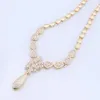 Dubai Gold Color Nigerian Crystal Necklace Bracelet Earrings Ring Women Italian Bridal Jewelry Sets Wedding Accessories