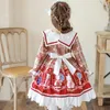 Fille Robes 1 An Bébé Princesse Lolita Robe Automne À Manches Longues Robe De Bal Imprimé Arc Gothique Vintage Vestidos Enfants Costume De Fête