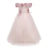 Fille Robes Hors Épaule Fleur Bébé Filles Robe Baptême Pour 1ère Année D'anniversaire Dentelle Fête De Mariage Baptême Vêtements Pour Bébés