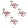 Servis uppsättningar 4 datorer flamingo servett spännshållare nya spännen dekorativa ringar strasslegering metall bankett sommar
