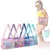 Sacs de plage de sable pour enfants sac de rangement de trésors de collecte de coquillages organisateur de jouets en maille dinosaure voyage fourre-tout extérieur été Portable sacs à bandoulière BC801-2