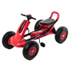 New Kids 'Pedal Car, 4 Rubber Tires Ride On Toy With 3 Justerable Seat, Red/ Blue Color Children Go-kart