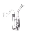 Wholesale Newest 7 holes perc water Ash catcher bong Percolator Glass tobacco dab rig Bongs with 14mm male smoking oil burner or dry herb bowl