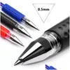 Gel Pens Set 0.5 Mm Black/Red/Blue Ink Refills Kawaii Stationery For Student Test Schoo Office Writing Supplies Drop Delivery School Dhvql